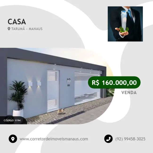 Foto 1 de Casa com 3 quartos à venda, 160m2 em Tarumã, Manaus - AM
