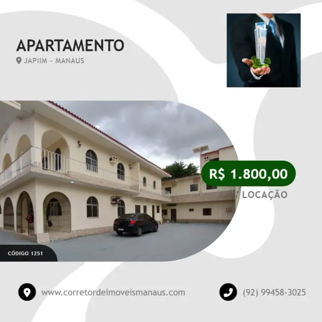 Foto 1 de Apartamento com 2 quartos para alugar, 60m2 em Japiim, Manaus - AM