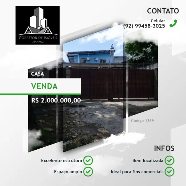 Casa com 6 quartos à venda, 342m2 em Cachoeirinha, Manaus - AM - imagem 1 Foto 1 de Casa com 6 quartos à venda, 342m2 em Cachoeirinha, Manaus - AM
