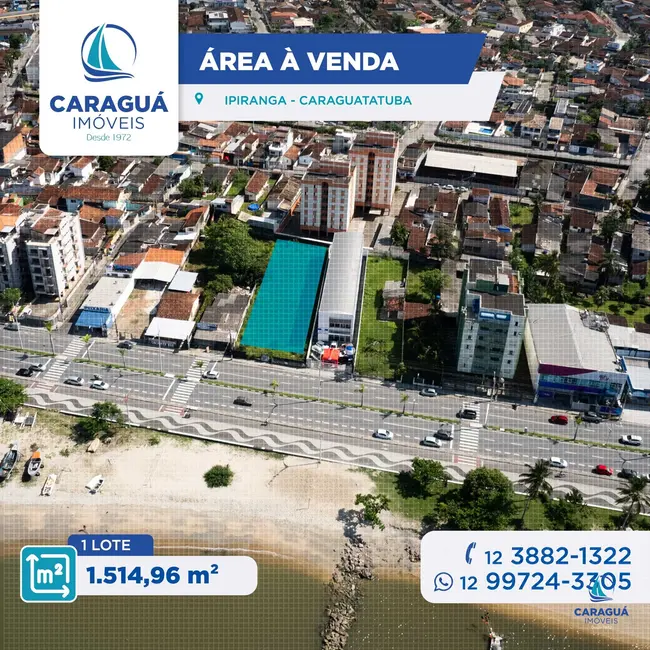 Foto 1 de Terreno / Lote à venda, 1515m2 em Ipiranga, Caraguatatuba, SP