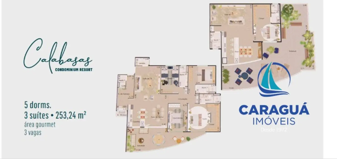 Foto 6 de Apartamento com 5 quartos à venda, 340m2 em Indaiá, Caraguatatuba - SP