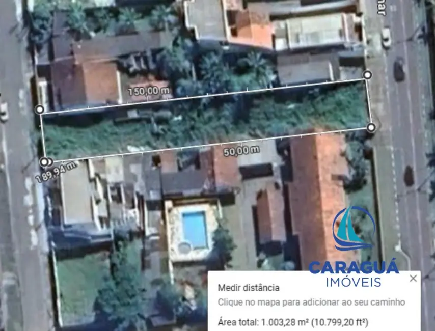 Foto 3 de Terreno / Lote à venda, 1000m2 em Caraguatatuba - SP