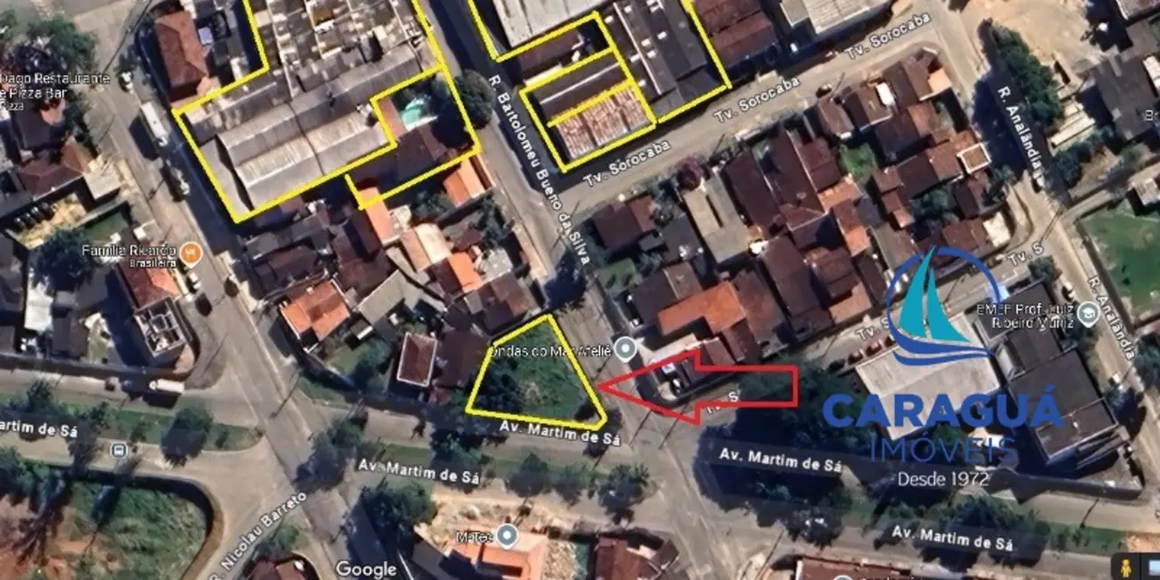 Foto 1 de Terreno / Lote para alugar, 592m2 em Martim de Sá, Caraguatatuba - SP