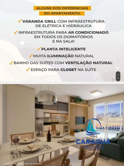 Foto 7 de Apartamento com 3 quartos à venda, 60m2 em Jardim Brasil, Caraguatatuba - SP