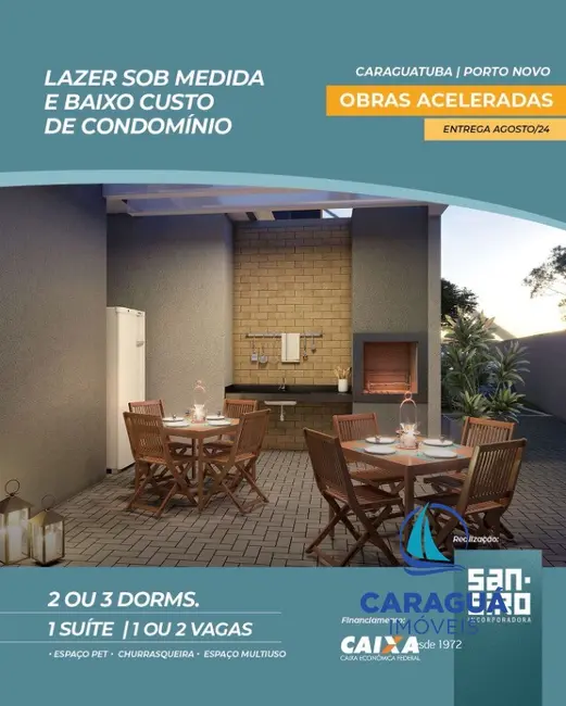 Foto 3 de Apartamento com 3 quartos à venda, 60m2 em Jardim Brasil, Caraguatatuba - SP