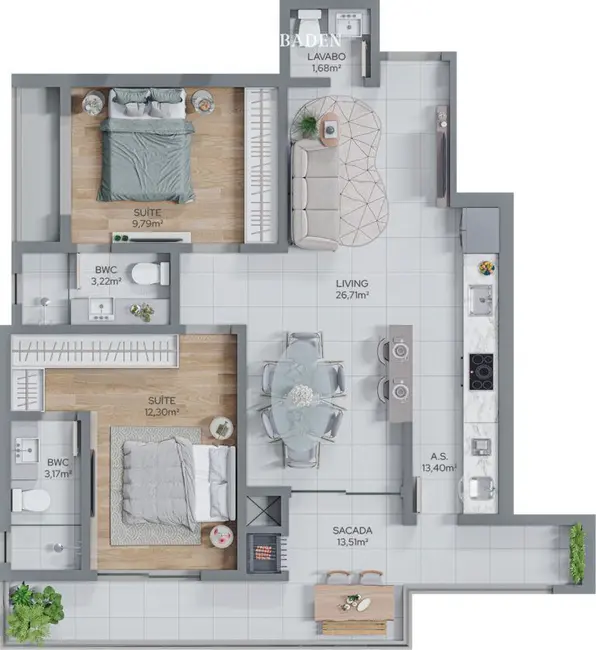 Apartamento com 2 quartos à venda, 120m2 em Fazenda, Itajai - SC - imagem 8 Foto 8 de Apartamento com 2 quartos à venda, 120m2 em Fazenda, Itajai - SC
