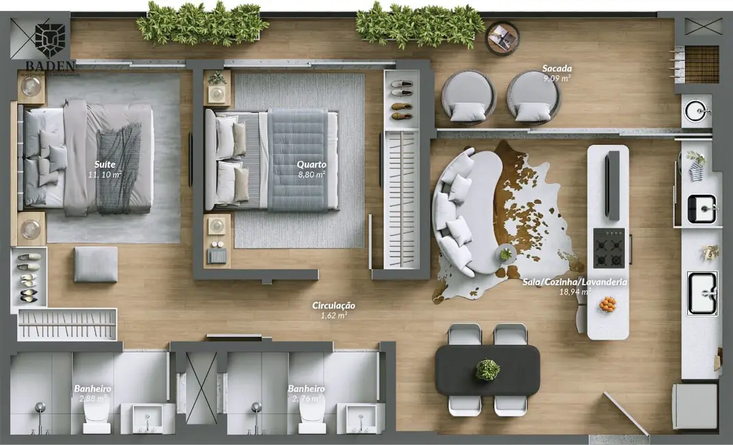 Foto 8 de Apartamento com 2 quartos à venda, 70m2 em Itajai - SC