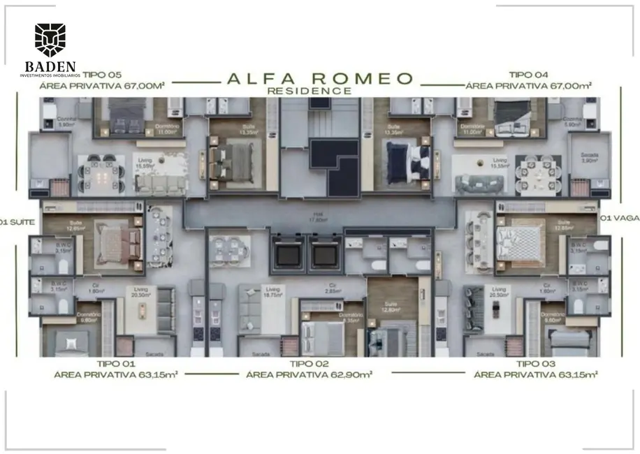 Foto 5 de Apartamento com 2 quartos à venda, 63m2 em Itapema - SC