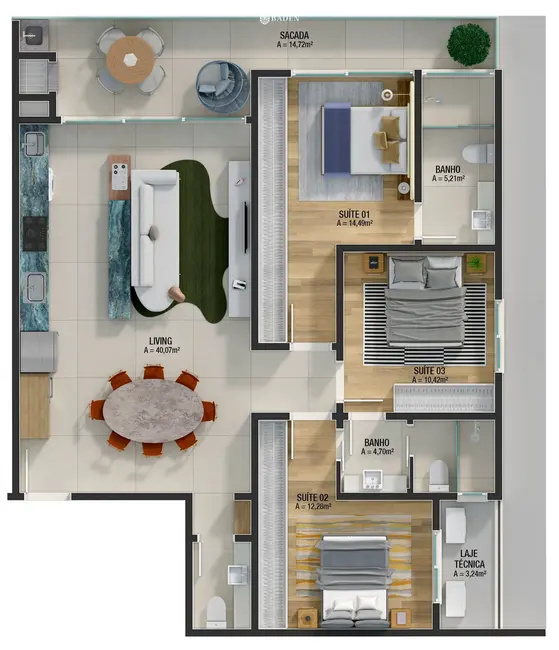 Foto 6 de Apartamento com 2 quartos à venda, 93m2 em Itajai - SC