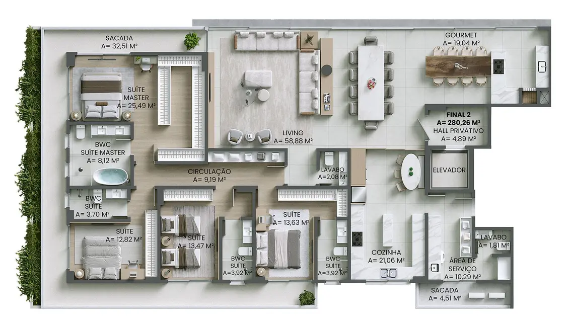 Foto 3 de Apartamento com 4 quartos à venda, 280m2 em Itajai - SC