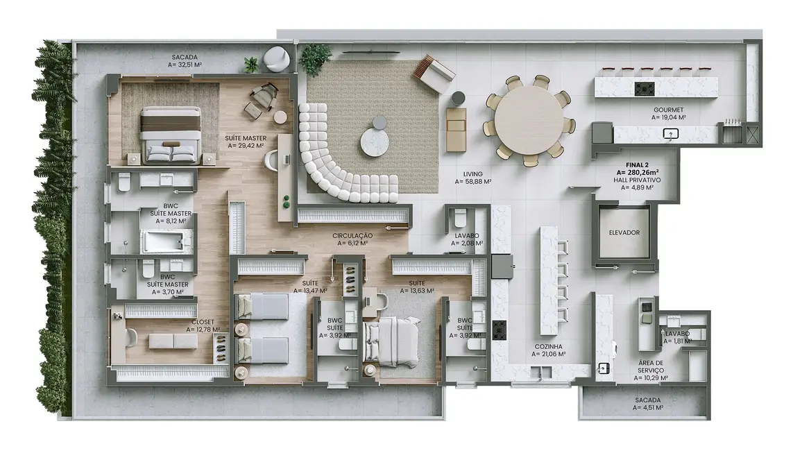 Foto 4 de Apartamento com 4 quartos à venda, 280m2 em Itajai - SC