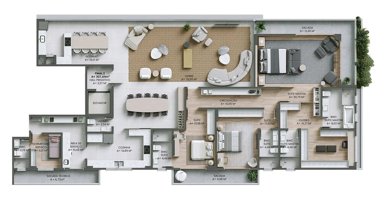 Foto 6 de Apartamento com 4 quartos à venda, 308m2 em Itajai - SC
