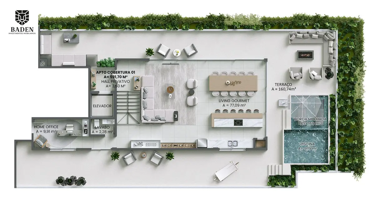 Foto 7 de Cobertura com 4 quartos à venda, 592m2 em Itajai - SC