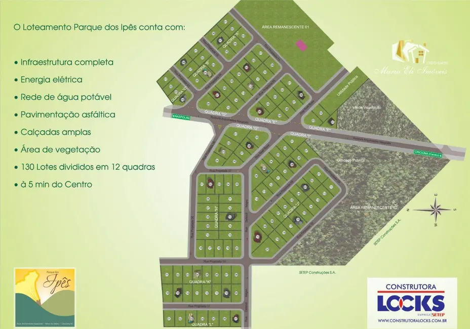 Foto 2 de Terreno / Lote à venda, 369m2 em Criciuma - SC