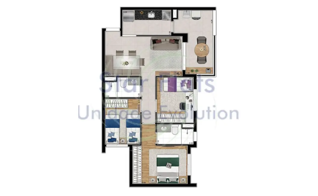 Apartamento com 3 quartos à venda, 71m2 em Butantã, São Paulo - SP - imagem 3 Foto 3 de Apartamento com 3 quartos à venda, 71m2 em Butantã, São Paulo - SP