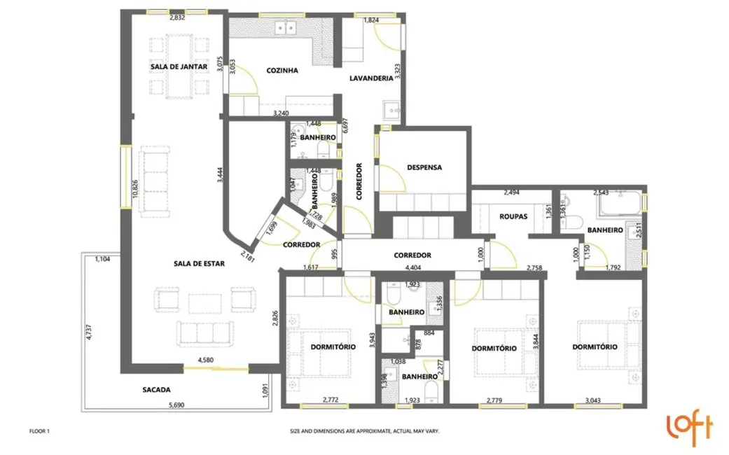Apartamento com 3 quartos à venda, 162m2 em Campo Belo, São Paulo - SP - imagem 9 Foto 9 de Apartamento com 3 quartos à venda, 162m2 em Campo Belo, São Paulo - SP