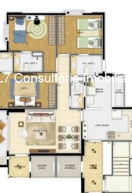 Foto 9 de Apartamento com 3 quartos à venda, 105m2 em Parque São Tomaz de Aquino, Indaiatuba - SP