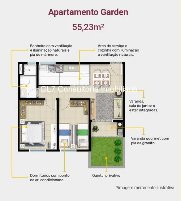 Foto 4 de Apartamento com 2 quartos à venda, 55m2 em Jardim Esplanada, Indaiatuba - SP