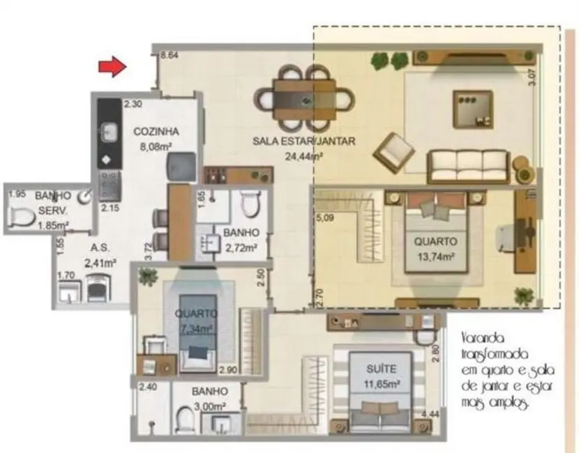 Foto 8 de Apartamento com 2 quartos à venda, 173m2 em Recreio dos Bandeirantes, Rio De Janeiro - RJ