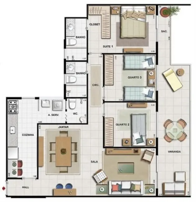 Apartamento com 3 quartos à venda, 116m2 em Recreio dos Bandeirantes, Rio De Janeiro - RJ - imagem 6 Foto 6 de Apartamento com 3 quartos à venda, 116m2 em Recreio dos Bandeirantes, Rio De Janeiro - RJ