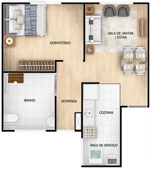 Apartamento com 2 quartos à venda, 41m2 em Cabuçu, Nova Iguacu - RJ - imagem 7 Foto 7 de Apartamento com 2 quartos à venda, 41m2 em Cabuçu, Nova Iguacu - RJ