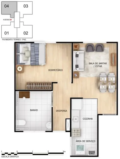 Foto 7 de Apartamento com 2 quartos à venda, 41m2 em Trindade, Sao Goncalo - RJ