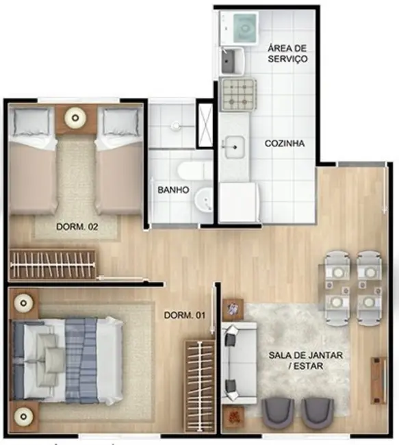 Apartamento com 1 quarto à venda, 41m2 em Cabuçu, Nova Iguacu - RJ - imagem 8 Foto 8 de Apartamento com 1 quarto à venda, 41m2 em Cabuçu, Nova Iguacu - RJ