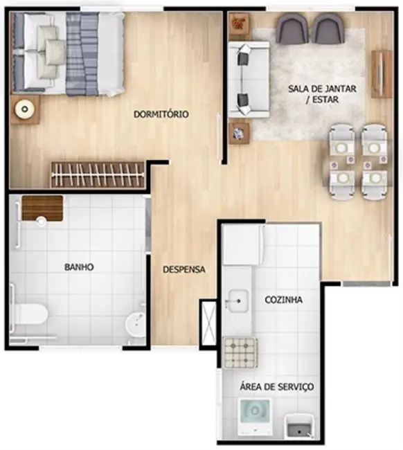 Apartamento com 1 quarto à venda, 41m2 em Cabuçu, Nova Iguacu - RJ - imagem 7 Foto 7 de Apartamento com 1 quarto à venda, 41m2 em Cabuçu, Nova Iguacu - RJ