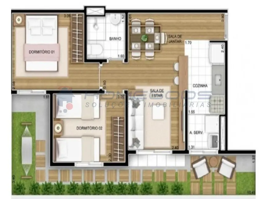 Foto 6 de Apartamento com 2 quartos à venda, 43m2 em Residencial Anauá, Hortolandia - SP