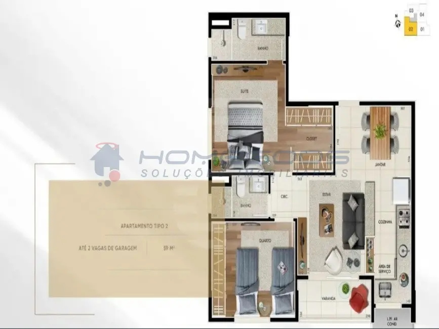 Foto 3 de Apartamento com 1 quarto à venda, 40m2 em Cambuí, Campinas - SP