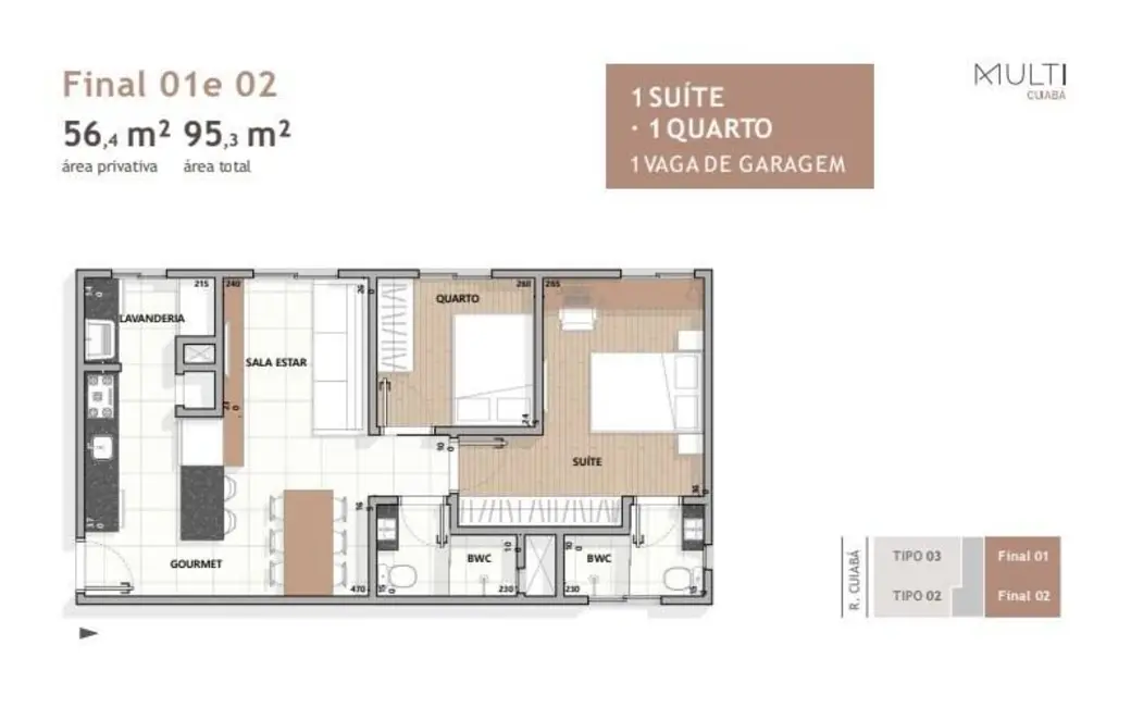 Foto 8 de Apartamento com 2 quartos à venda, 56m2 em Neva, Cascavel - PR