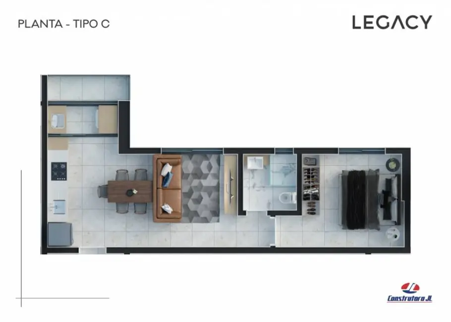 Foto 6 de Apartamento com 1 quarto à venda, 45m2 em Centro, Cascavel - PR