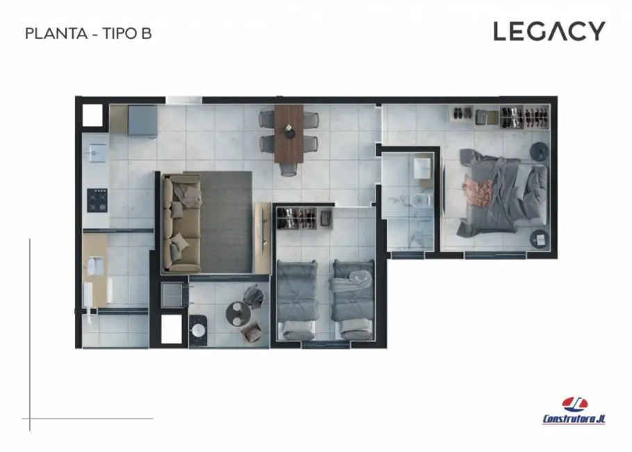 Foto 3 de Apartamento com 2 quartos à venda, 61m2 em Centro, Cascavel - PR