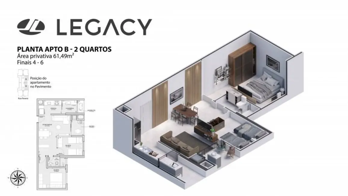 Foto 2 de Apartamento com 2 quartos à venda, 61m2 em Centro, Cascavel - PR