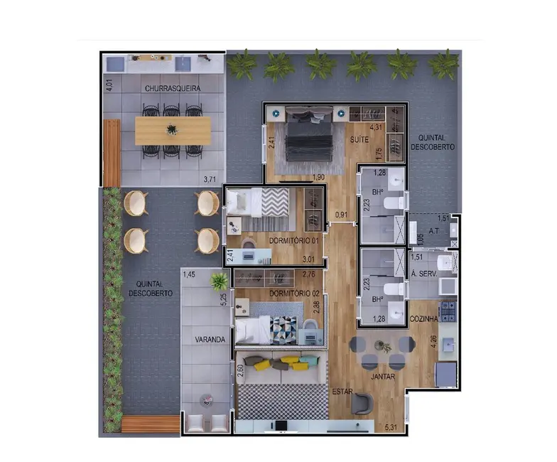 Apartamento à venda e para alugar em Jardim Infante Dom Henrique, Bauru - SP - imagem 6 Foto 6 de Apartamento à venda e para alugar em Jardim Infante Dom Henrique, Bauru - SP