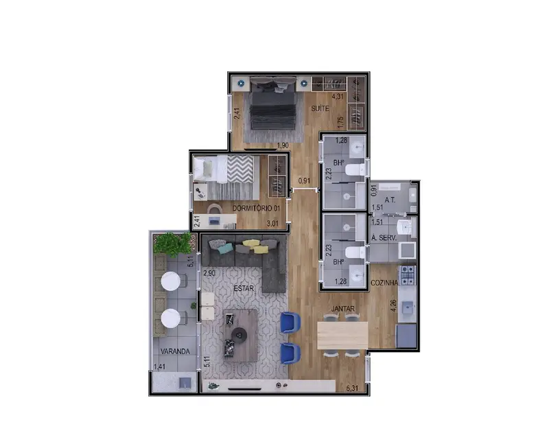 Apartamento à venda e para alugar em Jardim Infante Dom Henrique, Bauru - SP - imagem 8 Foto 8 de Apartamento à venda e para alugar em Jardim Infante Dom Henrique, Bauru - SP