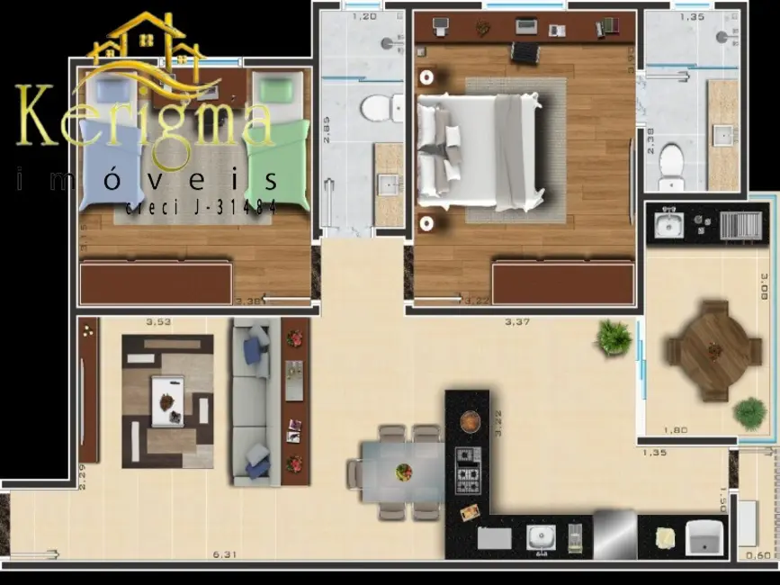 Foto 8 de Apartamento com 2 quartos à venda e para alugar, 74m2 em Salto - SP