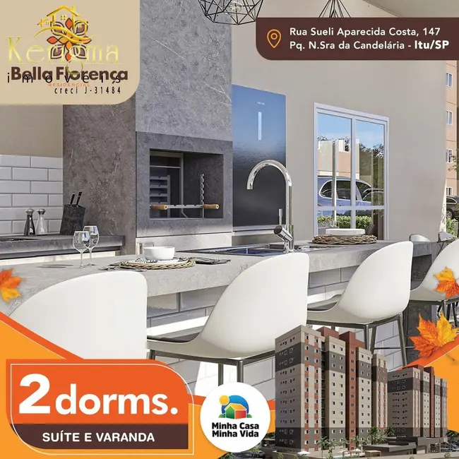 Foto 4 de Apartamento com 2 quartos à venda, 49m2 em Parque Nossa Senhora da Candelária, Itu - SP