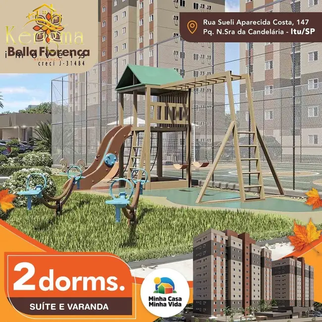 Foto 3 de Apartamento com 2 quartos à venda, 49m2 em Parque Nossa Senhora da Candelária, Itu - SP