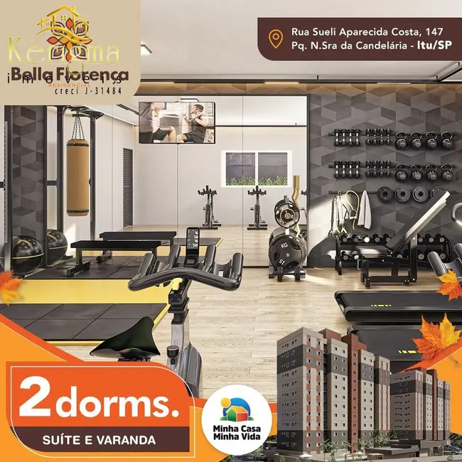 Foto 2 de Apartamento com 2 quartos à venda, 49m2 em Parque Nossa Senhora da Candelária, Itu - SP
