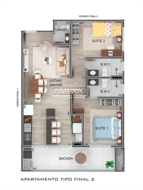 Foto 9 de Apartamento com 2 quartos à venda, 70m2 em Ubatuba - SP
