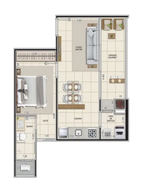 Foto 9 de Apartamento com 1 quarto à venda, 35m2 em Ubatuba - SP