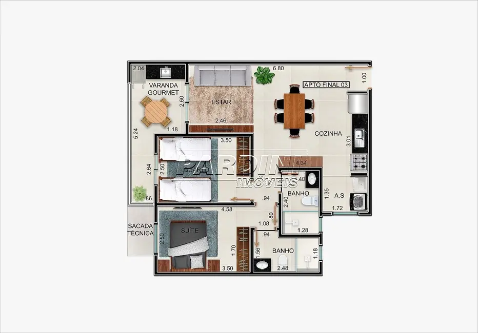 Foto 4 de Apartamento com 1 quarto à venda, 44m2 em Centro, Ubatuba - SP