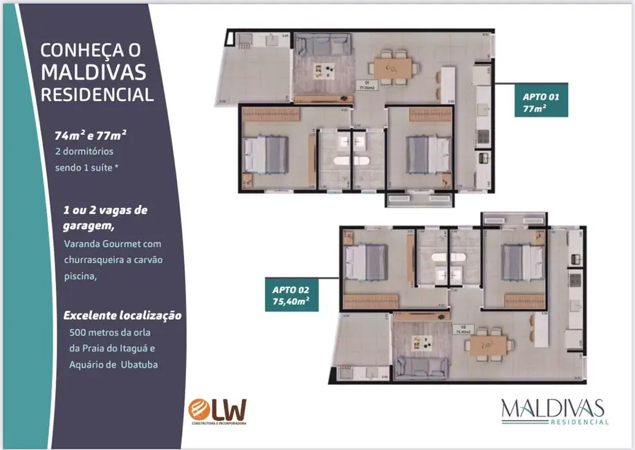 Foto 9 de Apartamento com 2 quartos à venda, 74m2 em Ubatuba - SP