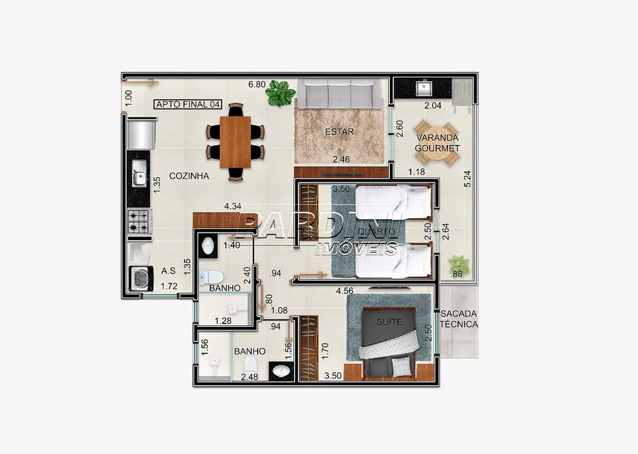 Foto 8 de Apartamento com 1 quarto à venda, 44m2 em Ubatuba - SP