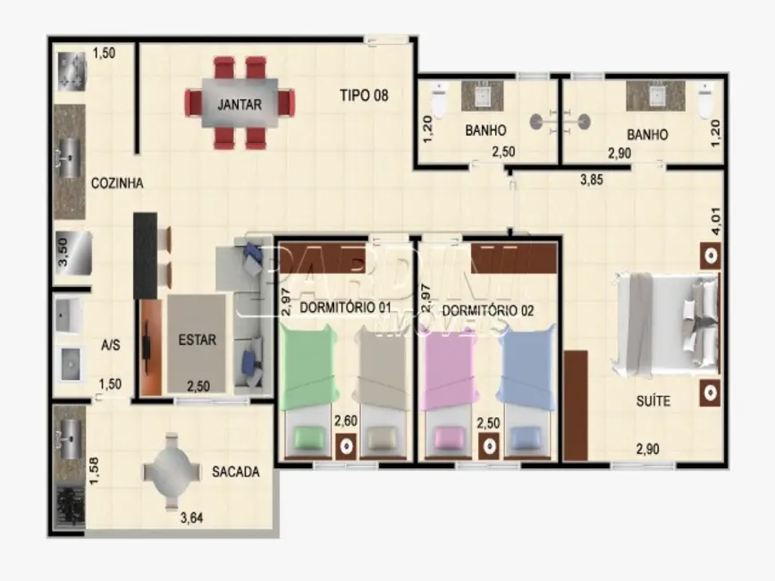 Apartamento com 2 quartos à venda, 58m2 em Ubatuba - SP - imagem 9 Foto 9 de Apartamento com 2 quartos à venda, 58m2 em Ubatuba - SP