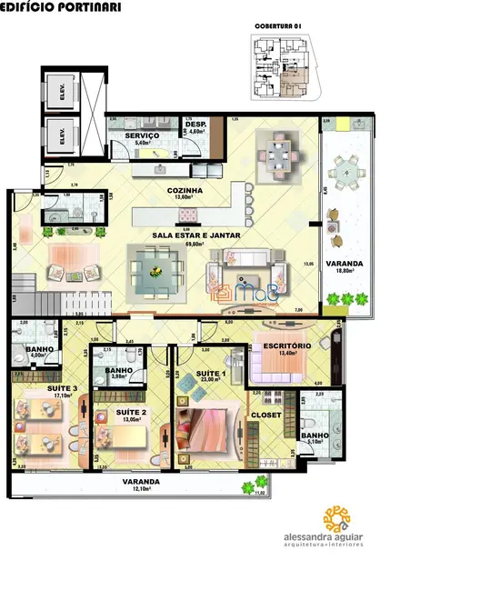 Foto 2 de Cobertura com 3 quartos à venda, 460m2 em Lagoa, Macae - RJ