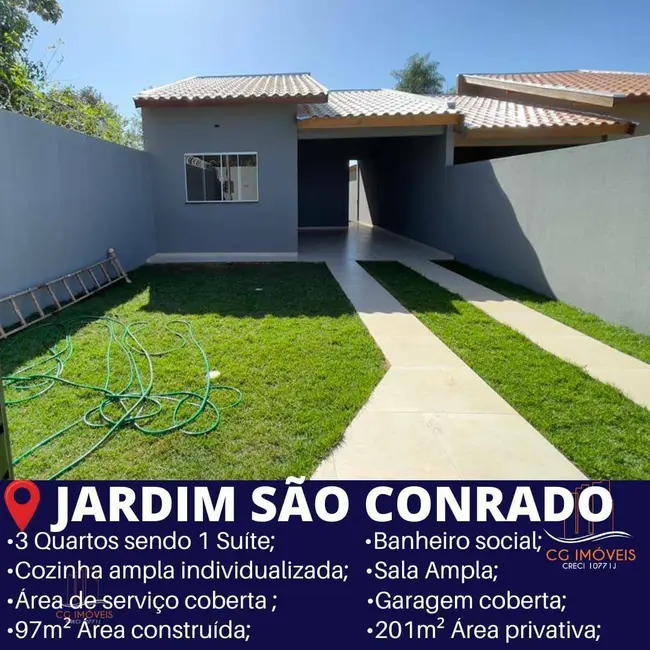 Foto 1 de Casa com 3 quartos à venda, 201m2 em Jardim São Conrado, Campo Grande - MS