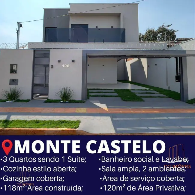 Foto 1 de Sobrado com 3 quartos à venda, 120m2 em Monte Castelo, Campo Grande - MS