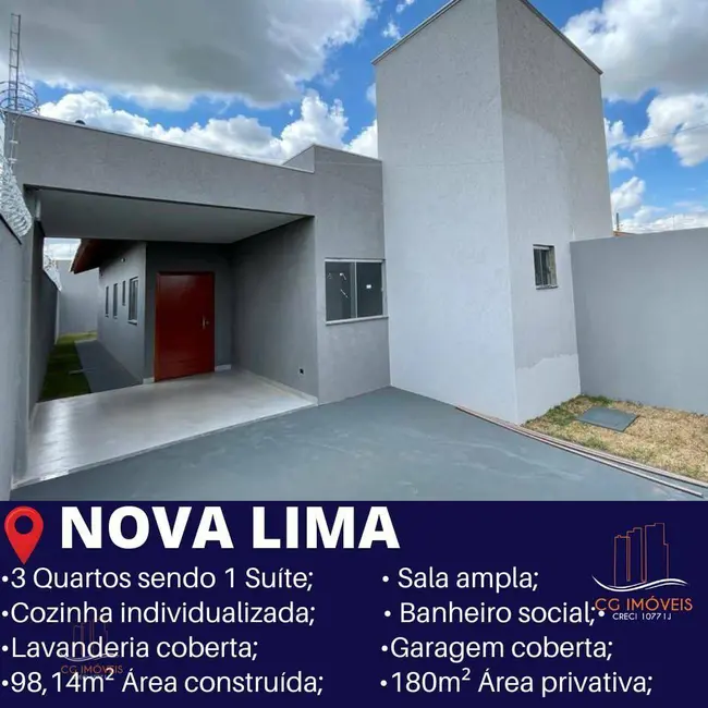 Foto 1 de Casa com 2 quartos à venda, 180m2 em Nova Lima, Campo Grande - MS